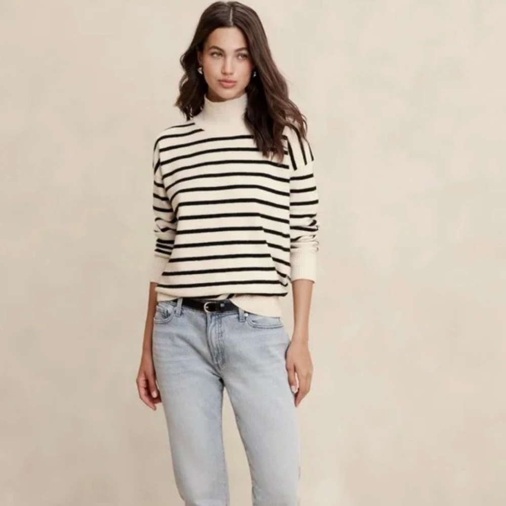 Banana Republic Striped Turtleneck Sweater